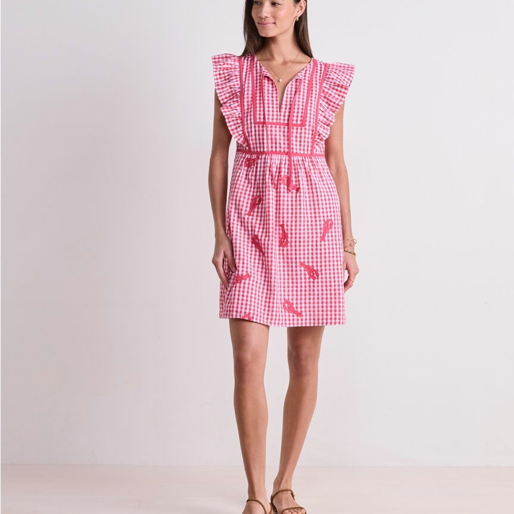 Vineyard Vines Pink Gingham Mini Dress